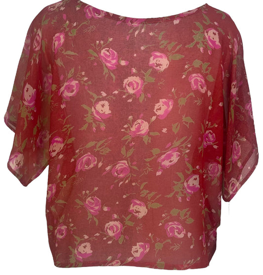 PRG4872 Sheer Avatar Pure Silk Boxy Top - Velora Luxury Fashion
