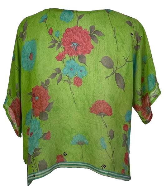 PRG4908 Sheer Avatar Pure Silk Boxy Top - Velora Luxury Fashion