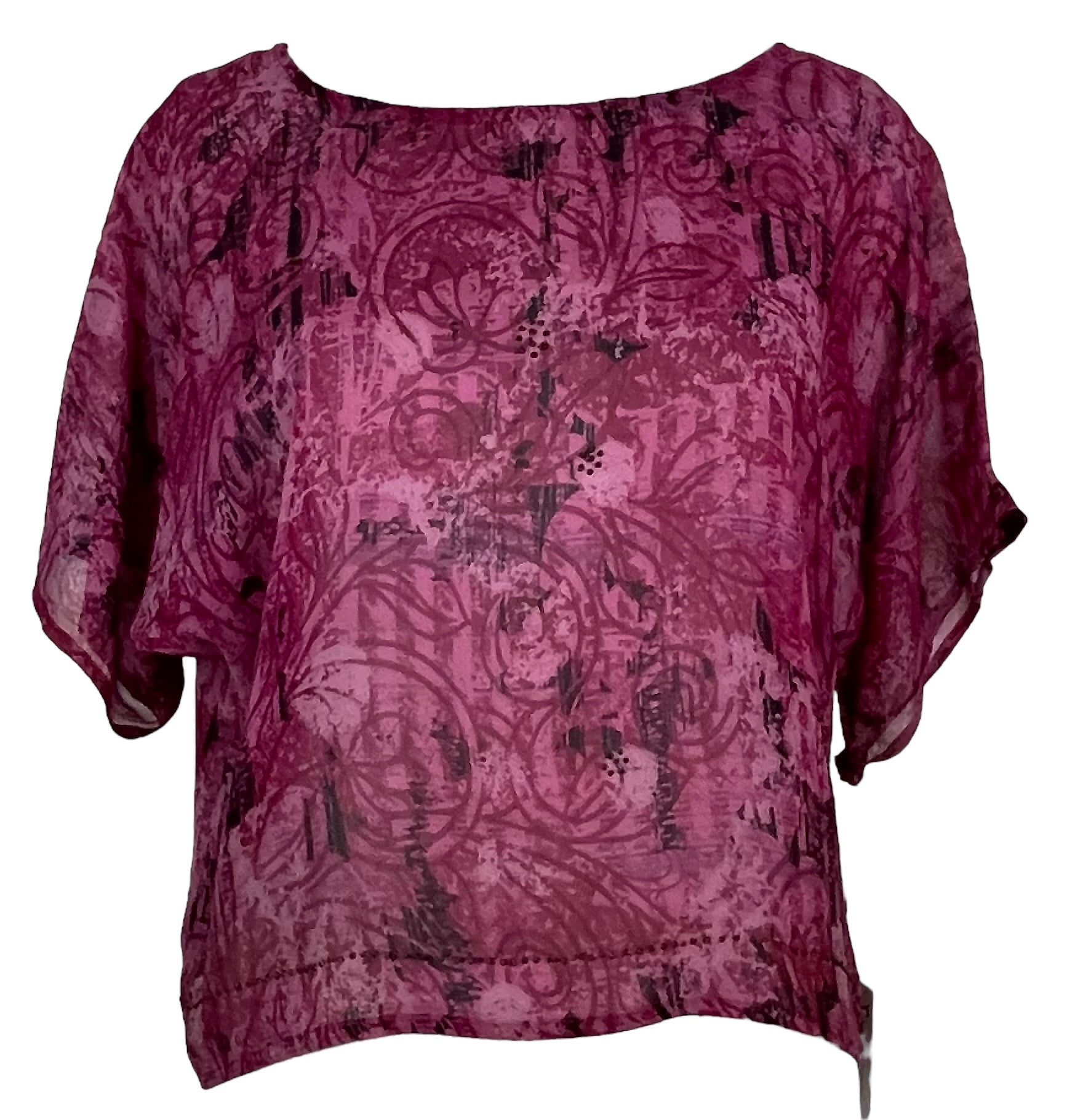 PRG5501 Sheer Avatar Pure Silk Boxy Top - Velora Luxury Fashion
