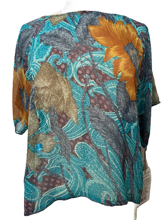 PRG5504 Sheer Avatar Pure Silk Boxy Top - Velora