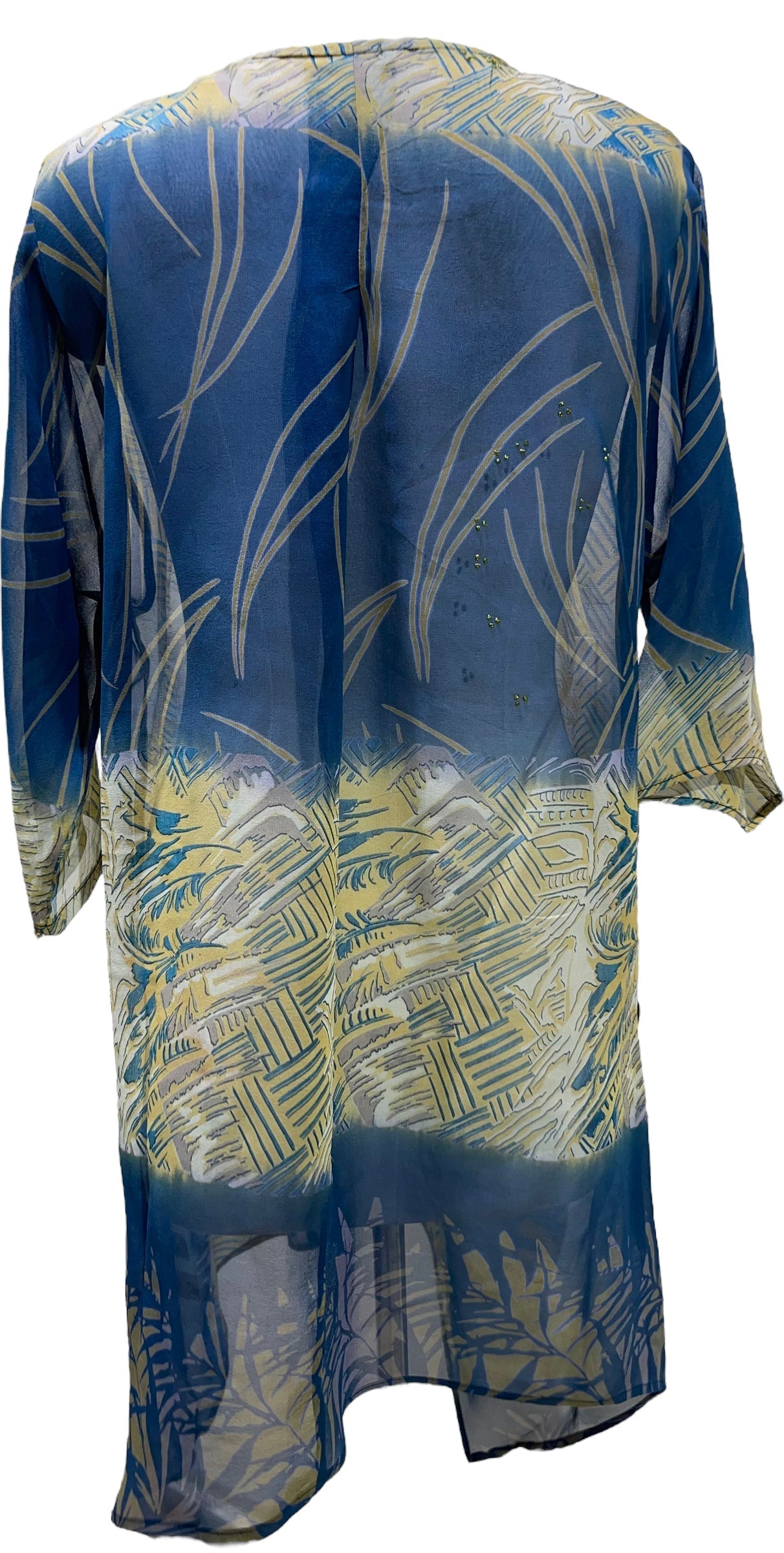 PRG5763 Sheer Avatar Pure Silk Self Pocket Tunic Dress - Velora Luxury Fashion