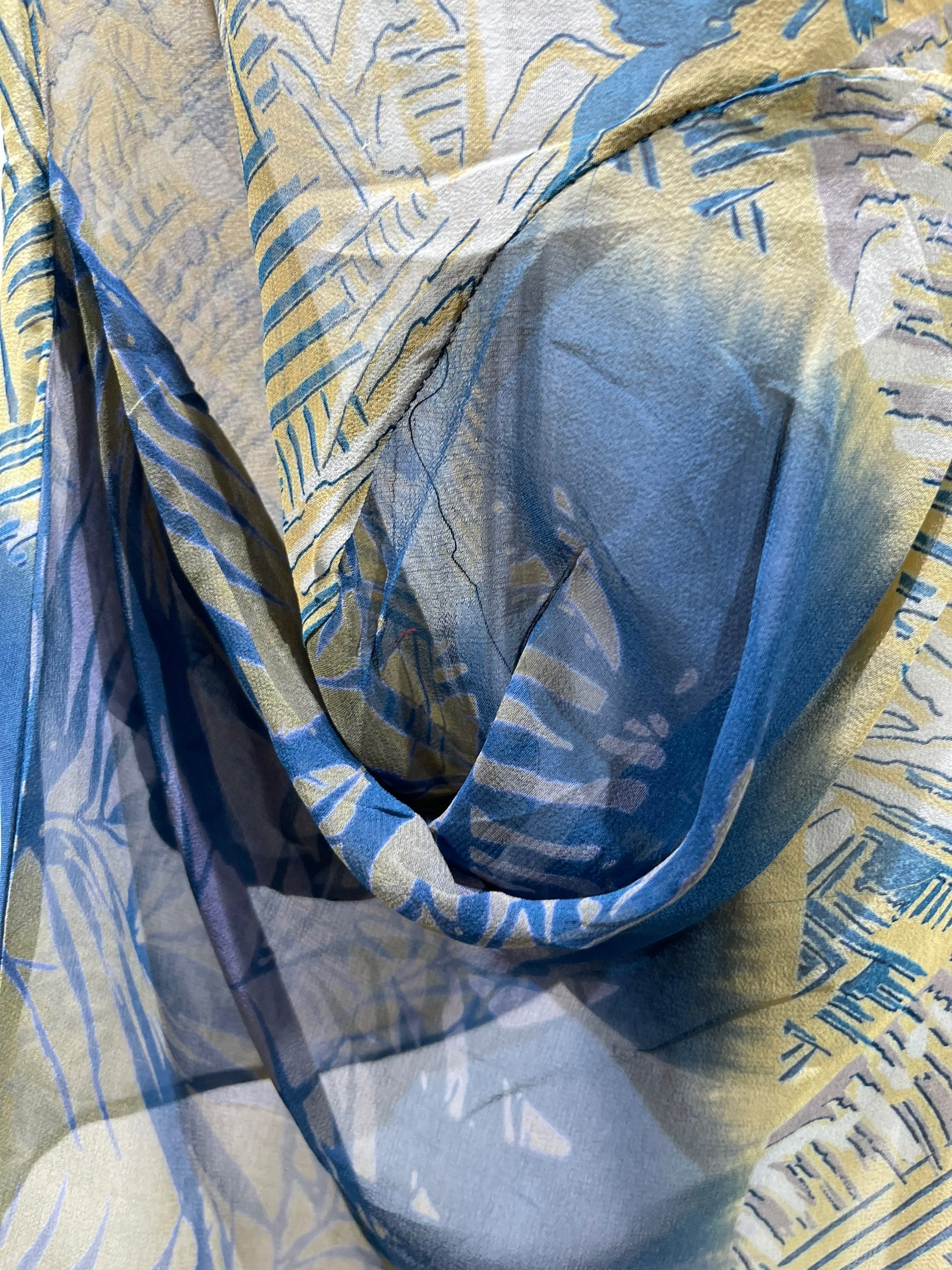 PRG5763 Sheer Avatar Pure Silk Self Pocket Tunic Dress - Velora Luxury Fashion