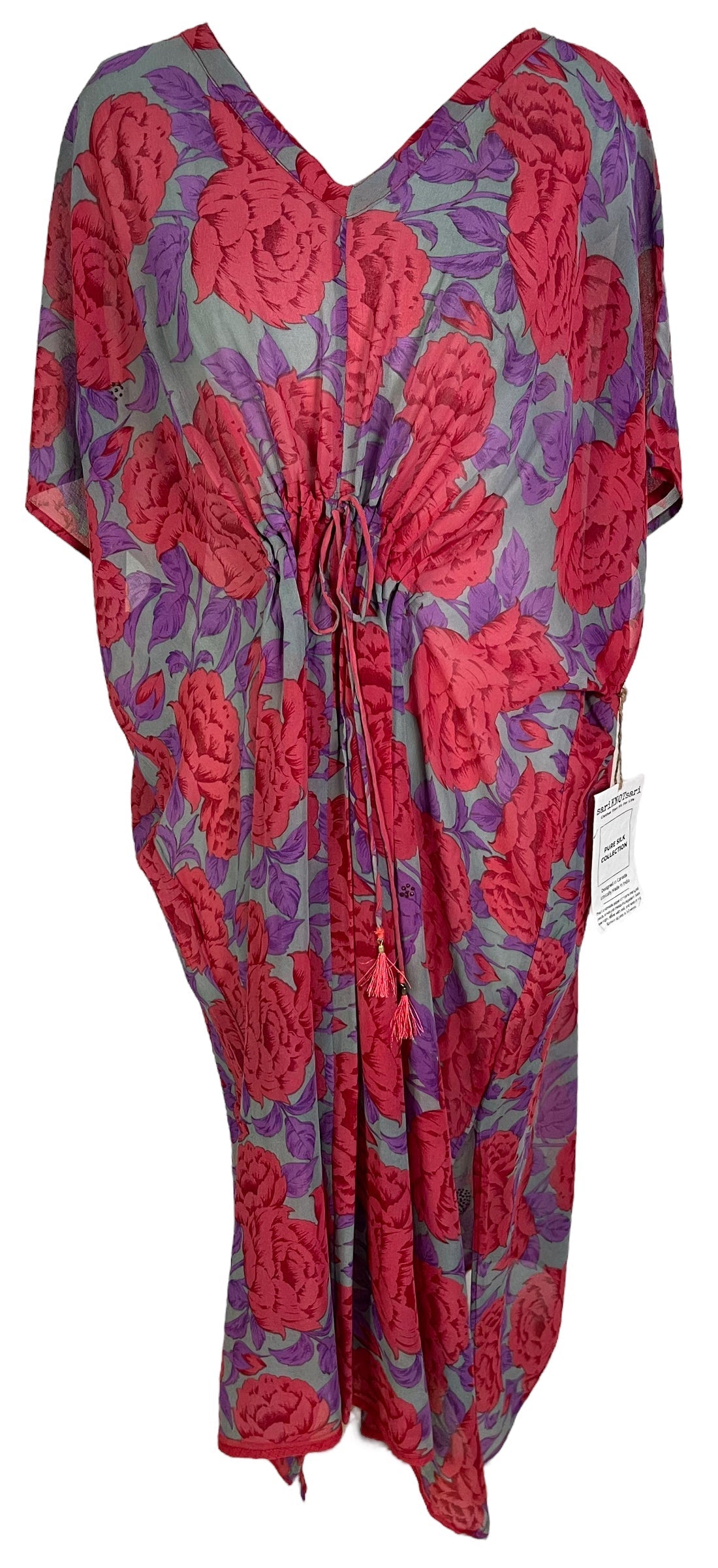 PRG5829 Sheer Avatar Pure Silk Maxi Kaftan - Velora Luxury Fashion