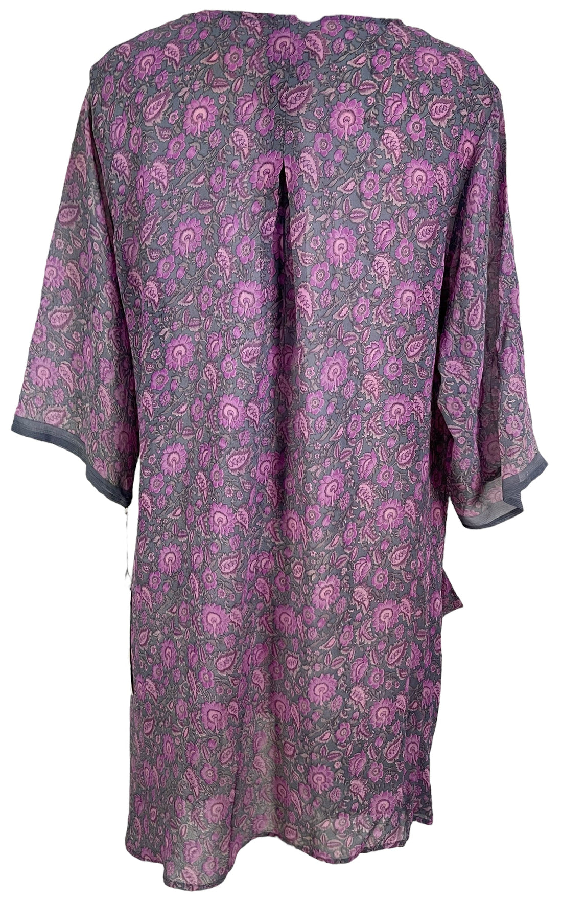 PRG6037 Sheer Avatar Pure Silk Self Pocket Tunic Dress - Velora Luxury Fashion