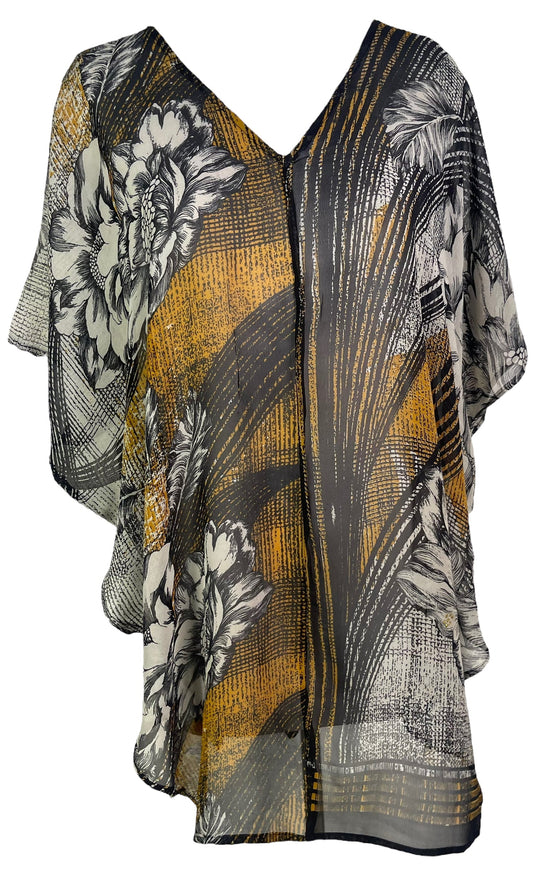 PRG6304 Sheer Avatar Pure Silk Waterfall Top - Velora Luxury Fashion