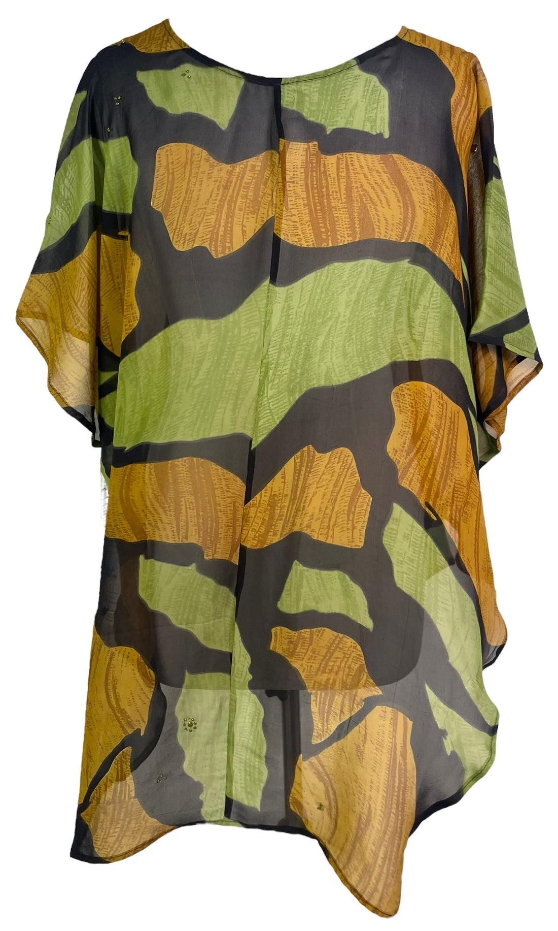 PRG6308 Sheer Avatar Pure Silk Waterfall Top - Velora Luxury Fashion