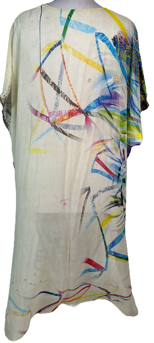 PRG6362 Sheer Avatar Pure Silk Maxi Kaftan - Velora