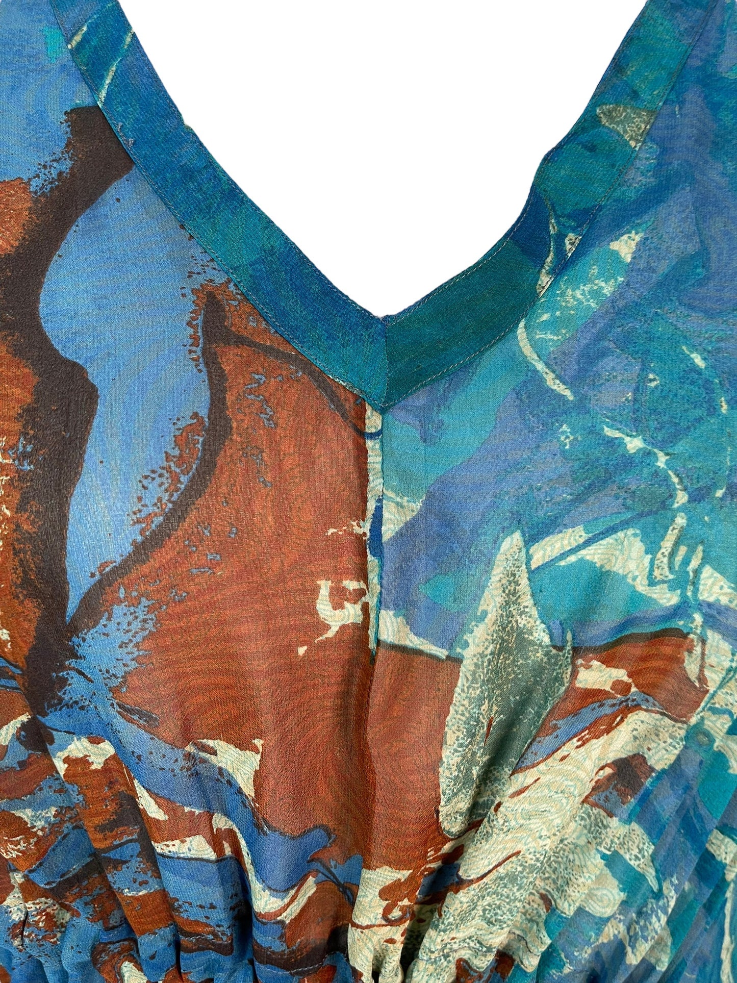 PRG6365 Sheer Avatar Pure Silk Maxi Kaftan - Velora Luxury Fashion