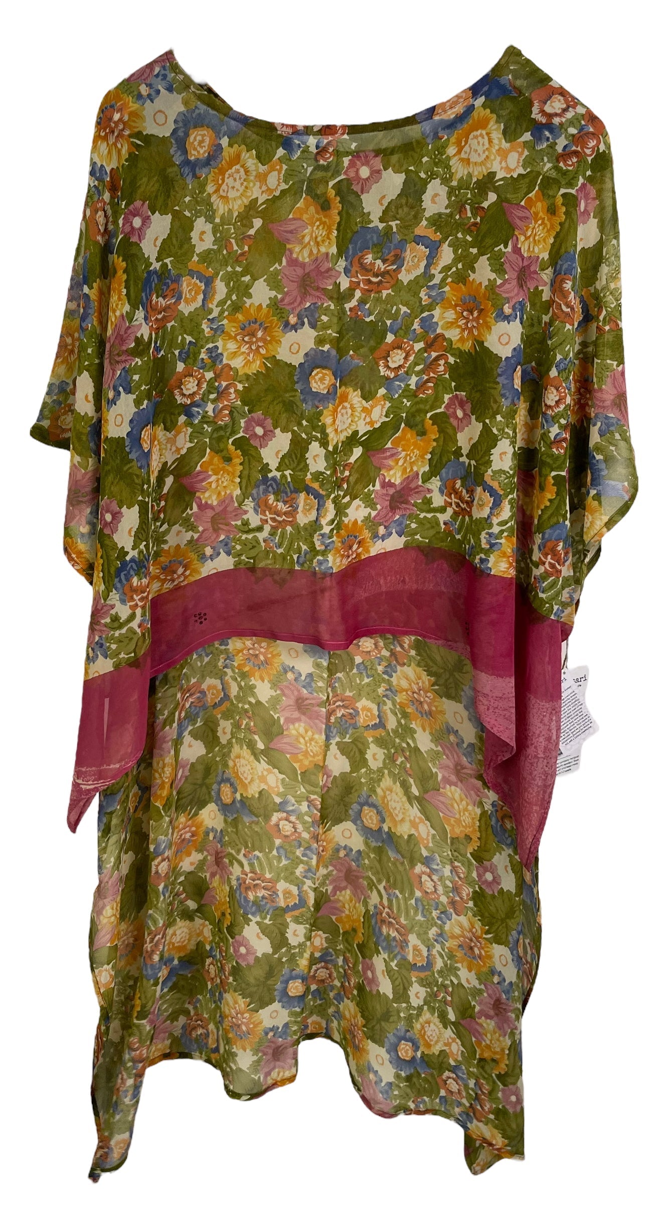 PRG6442 Sheer Avatar Pure Silk Hi Lo Top - Velora Luxury Fashion