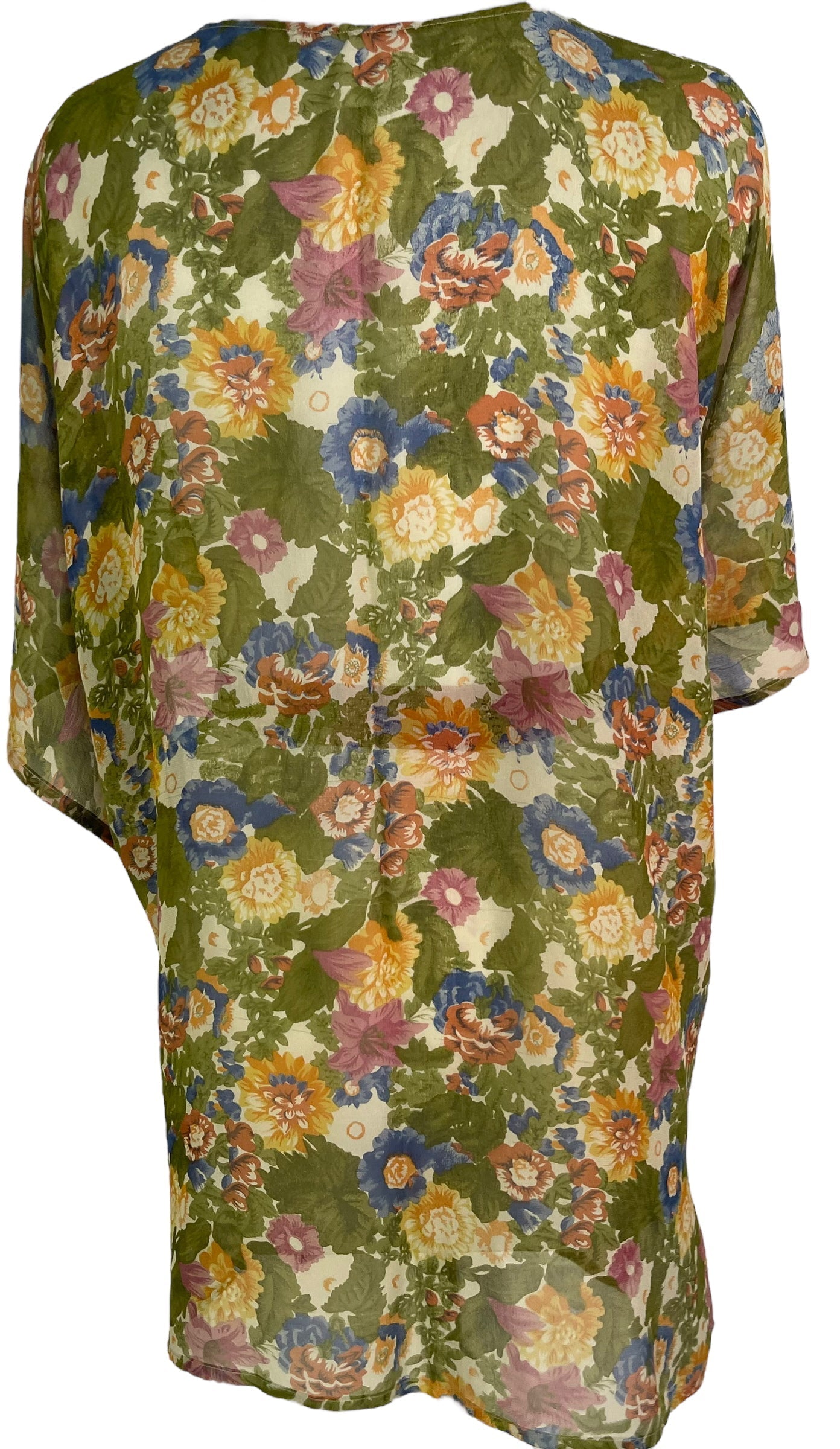 PRG6442 Sheer Avatar Pure Silk Kimono-Sleeved Jacket with Belt - Velora Luxury Fashion