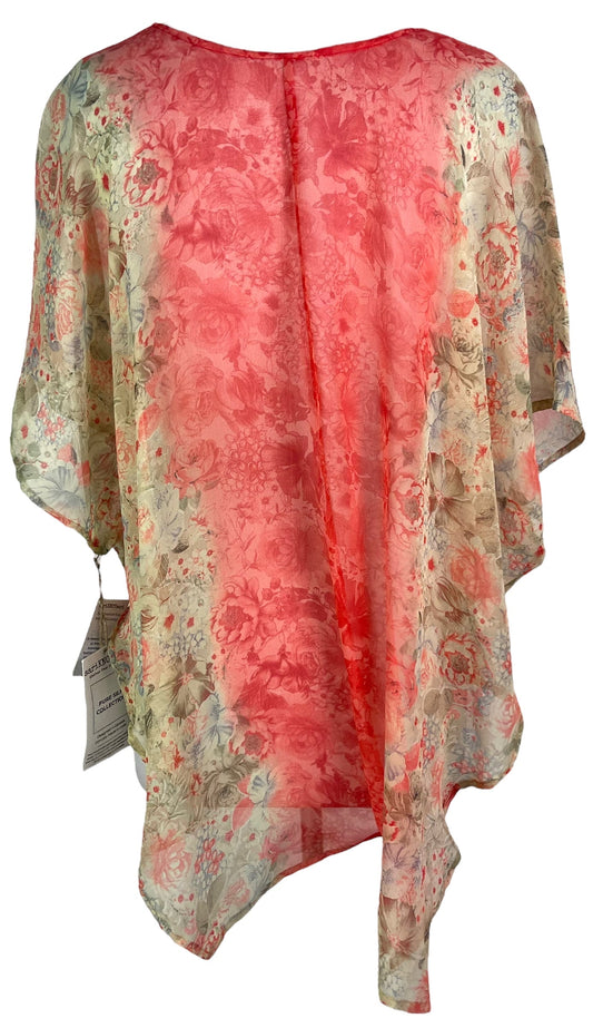 PRG6523 Sheer Avatar Pure Silk Waterfall Top - Velora Luxury Fashion