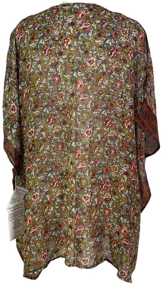 PRG6612 Sheer Avatar Pure Silk Short Kaftan Tunic without Slits - Velora