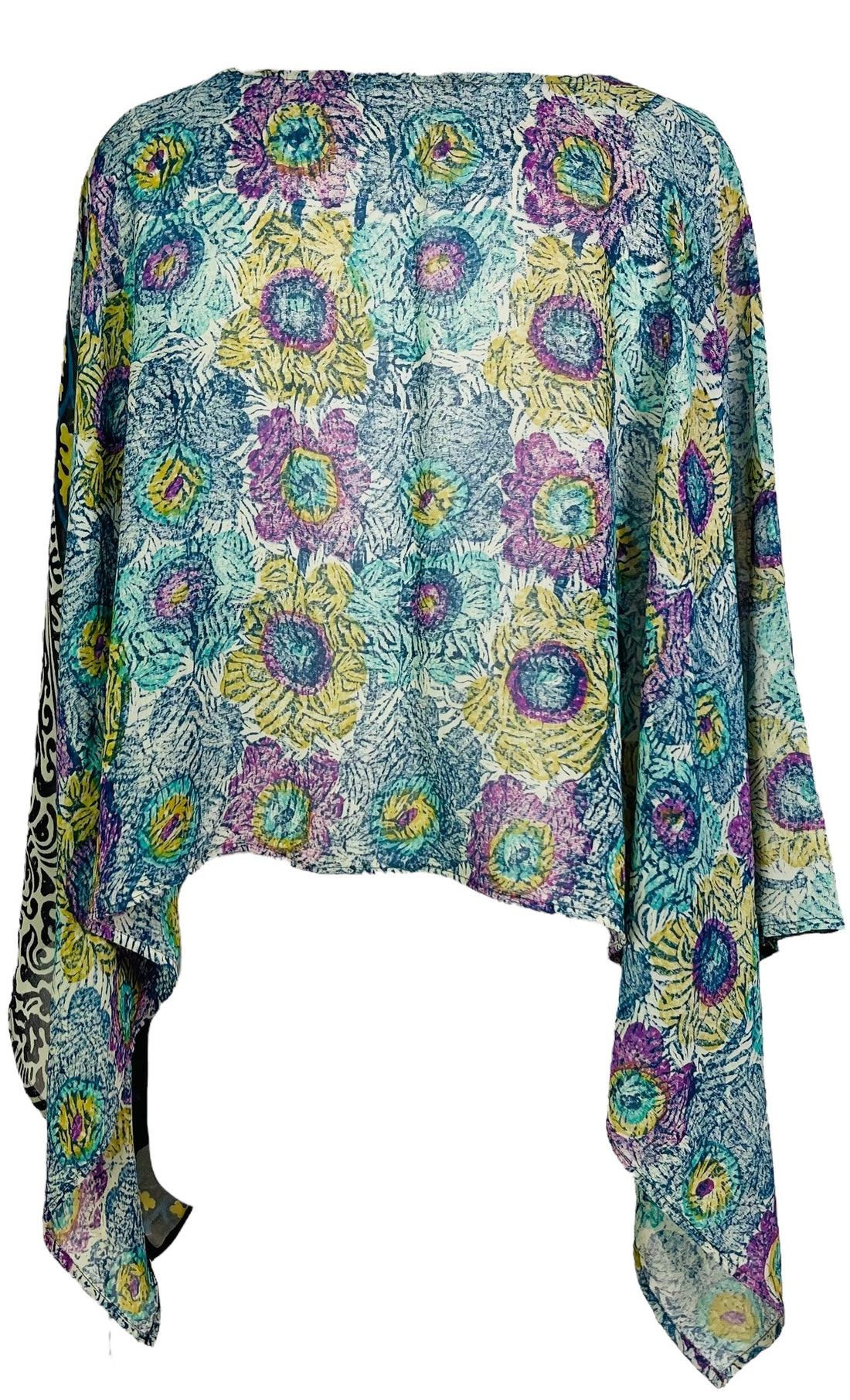 PRG6613 Sheer Avatar Pure Silk Capelet Poncho - Velora Luxury Fashion