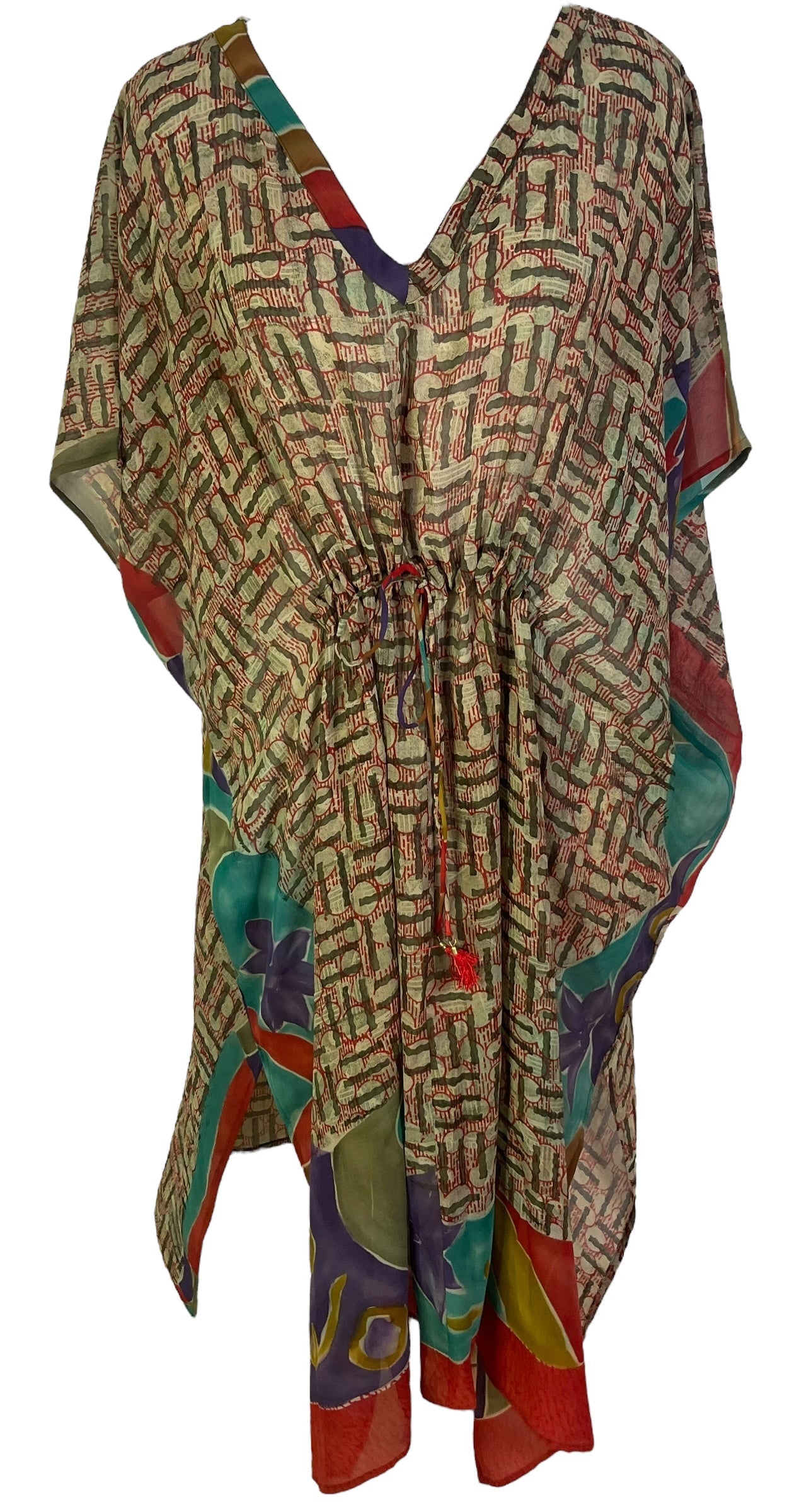 PRG6784 Sheer Avatar Pure Silk Maxi Kaftan - Velora Luxury Fashion
