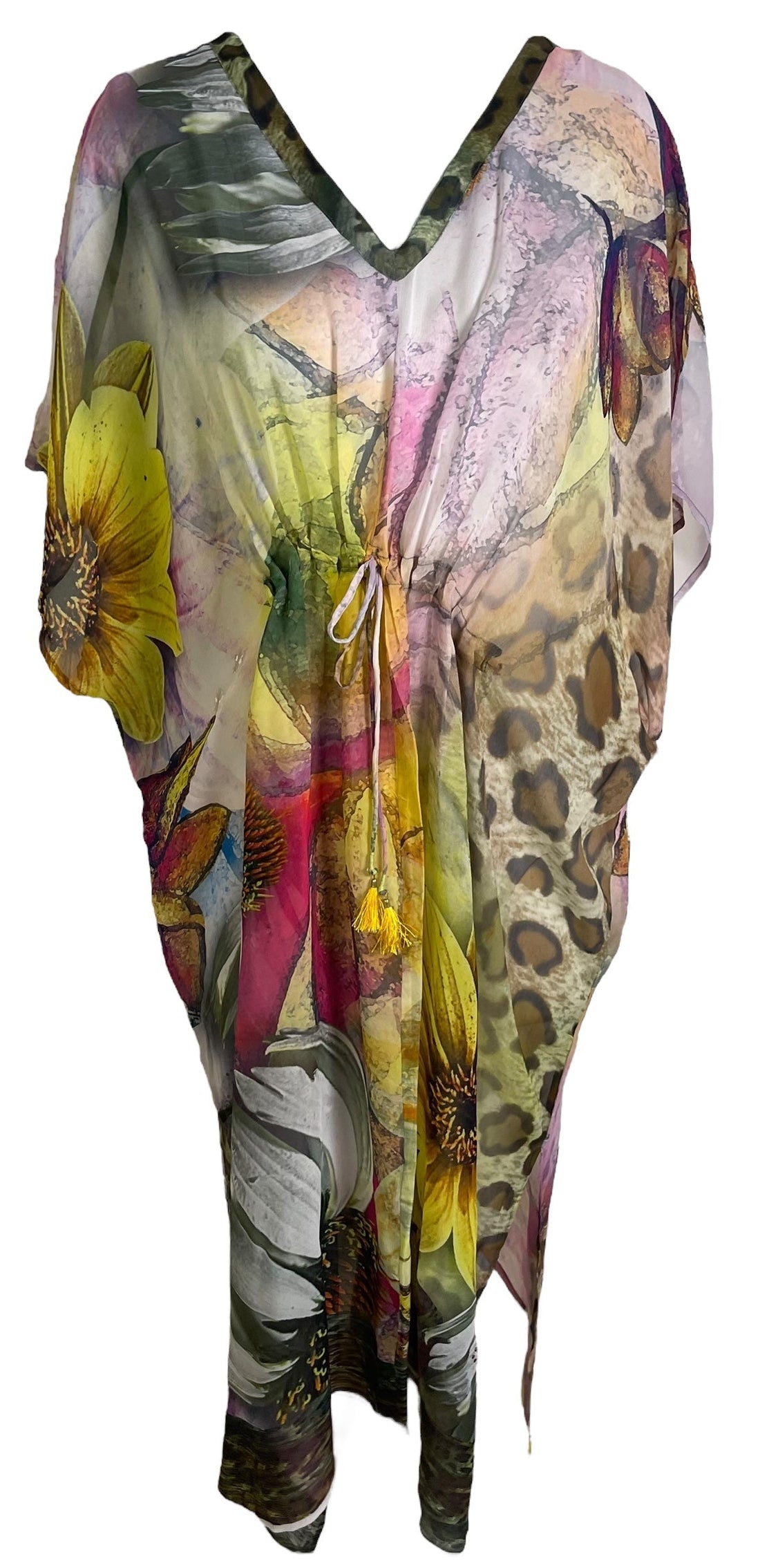PRG6798 Sheer Avatar Pure Silk Maxi Kaftan - Velora Luxury Fashion