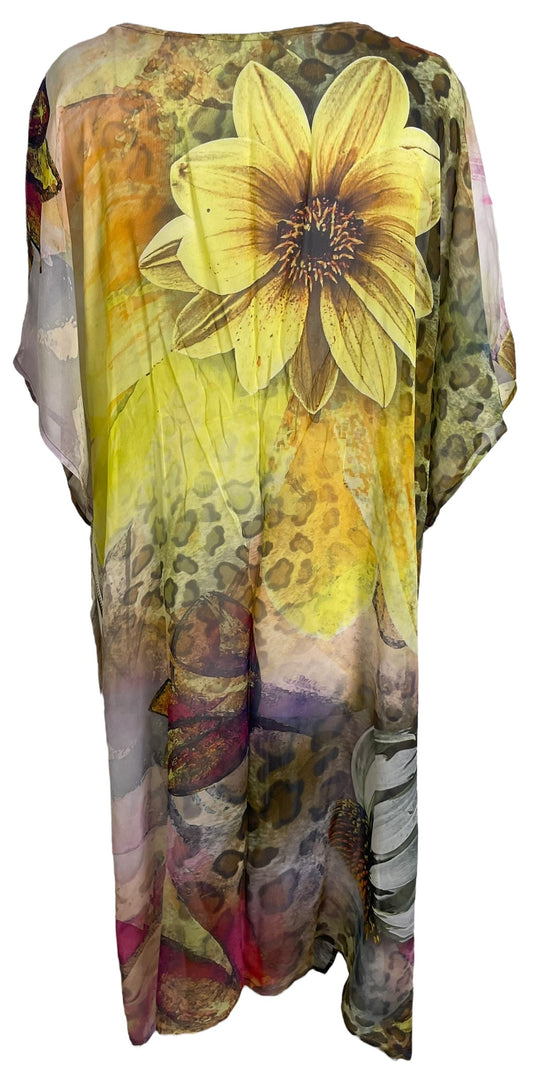 PRG6798 Sheer Avatar Pure Silk Maxi Kaftan - Velora