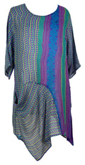 PRG6813 Sheer Avatar Pure Silk Self Pocket Tunic Dress - Velora Luxury Fashion