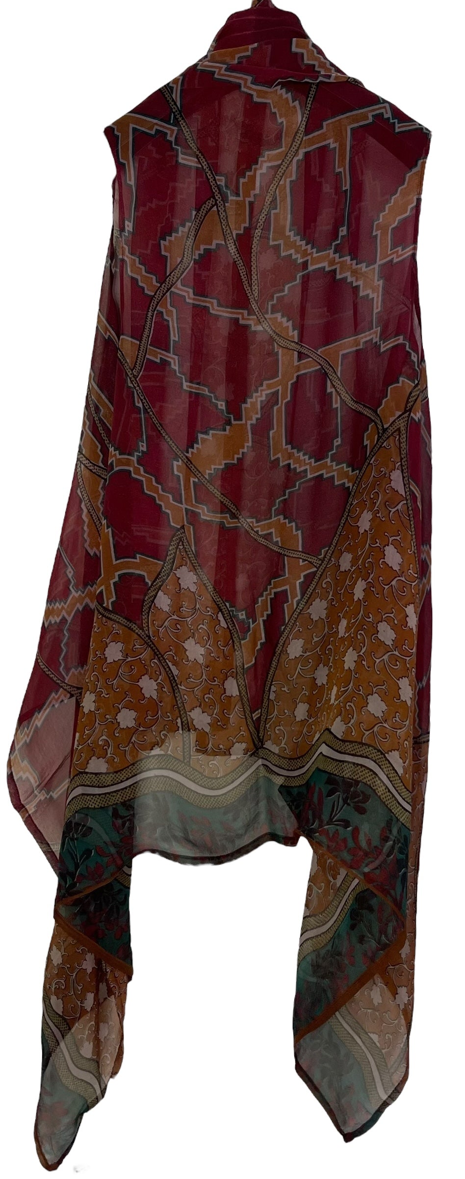 PRG6856 Sheer Avatar Pure Silk Versatile Vest - Velora Luxury Fashion