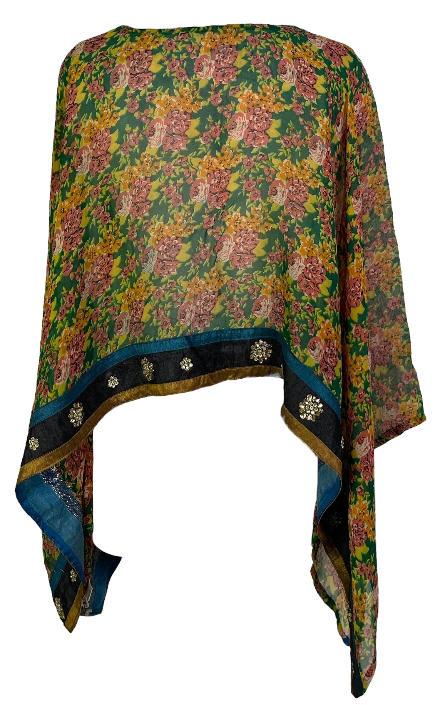 PRG6899 Sheer Avatar Pure Silk Capelet Poncho - Velora