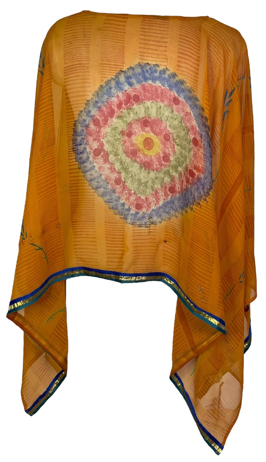 PRG7045 Sheer Avatar Pure Silk Capelet Poncho - Velora Luxury Fashion