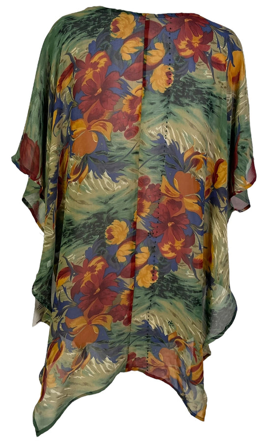PRG7051 Sheer Avatar Pure Silk Waterfall Top - Velora Luxury Fashion
