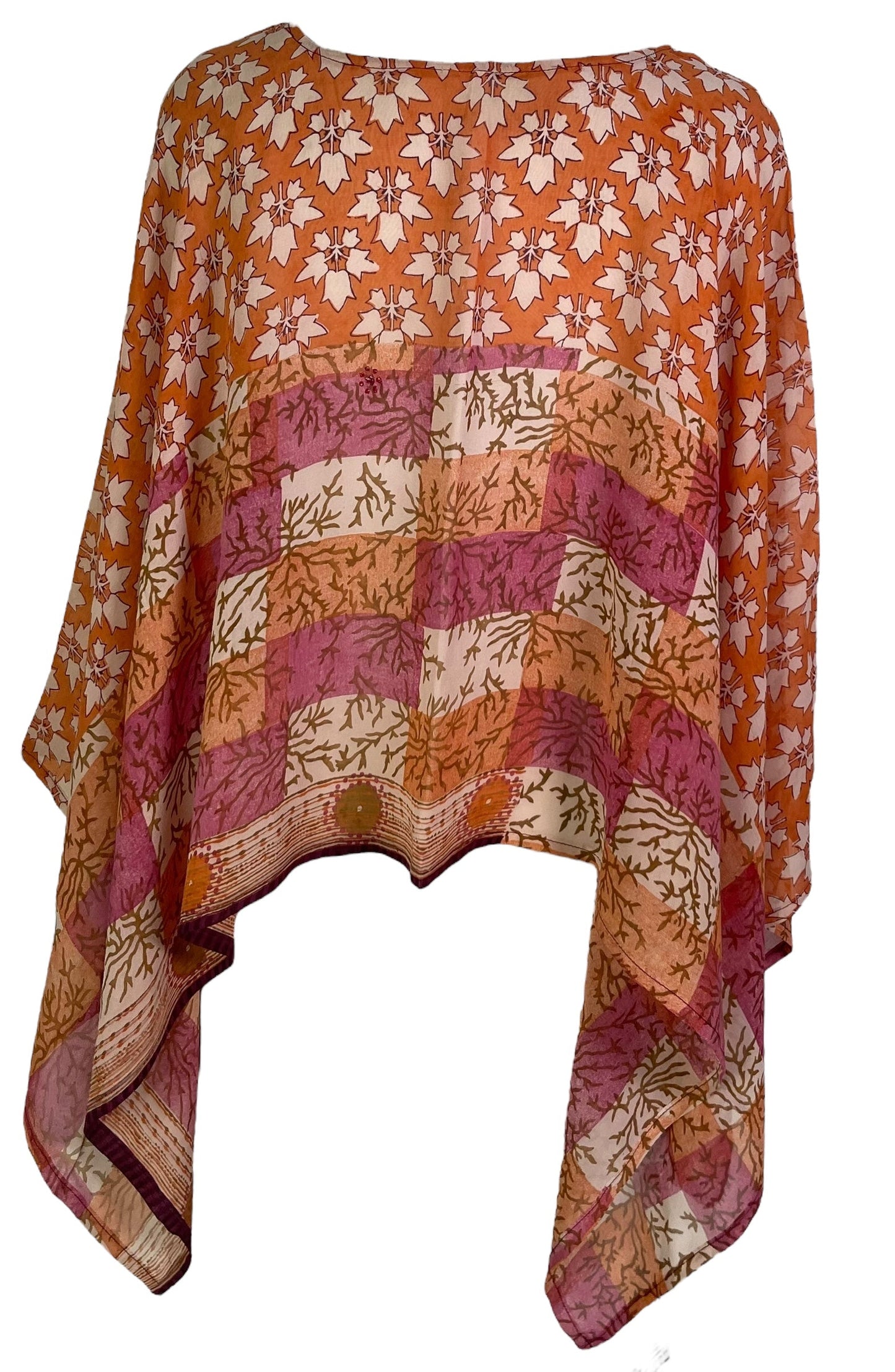 PRG7088 Sheer Avatar Pure Silk Capelet Poncho - Velora Luxury Fashion