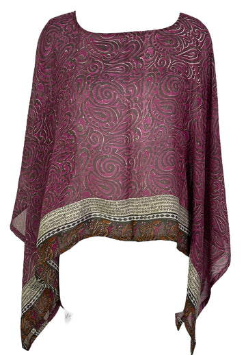 PRG7089 Sheer Avatar Pure Silk Capelet Poncho - Velora Luxury Fashion