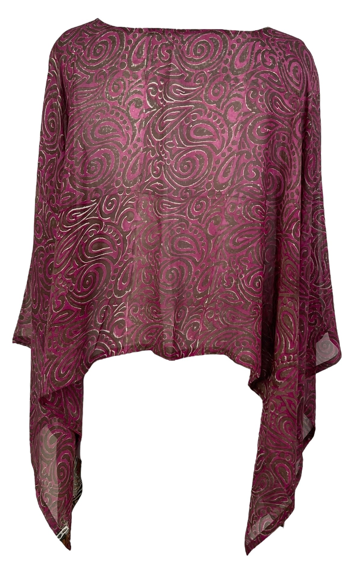 PRG7089 Sheer Avatar Pure Silk Capelet Poncho - Velora Luxury Fashion