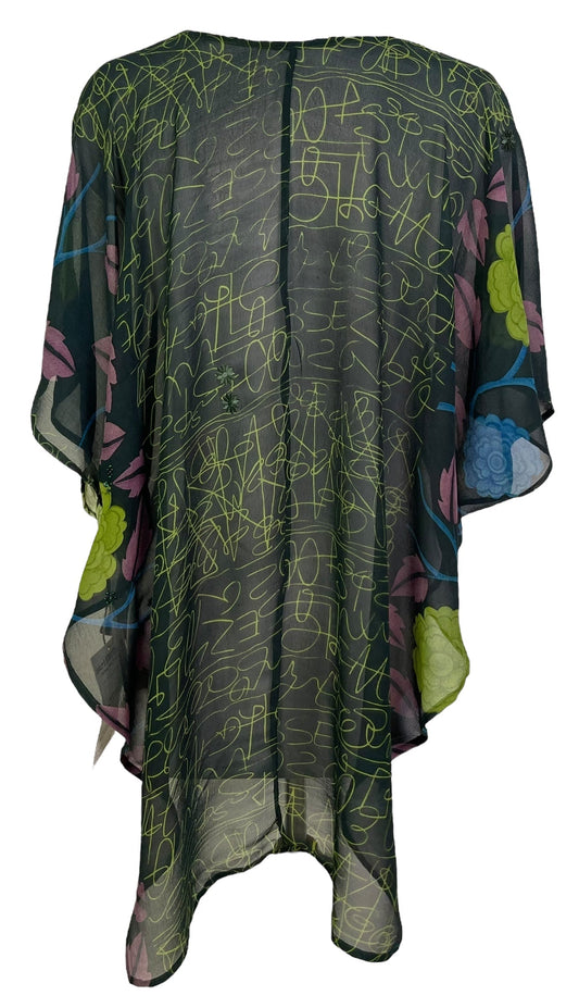 PRG7098 Sheer Sheer Avatar Pure Silk Waterfall Top - Velora