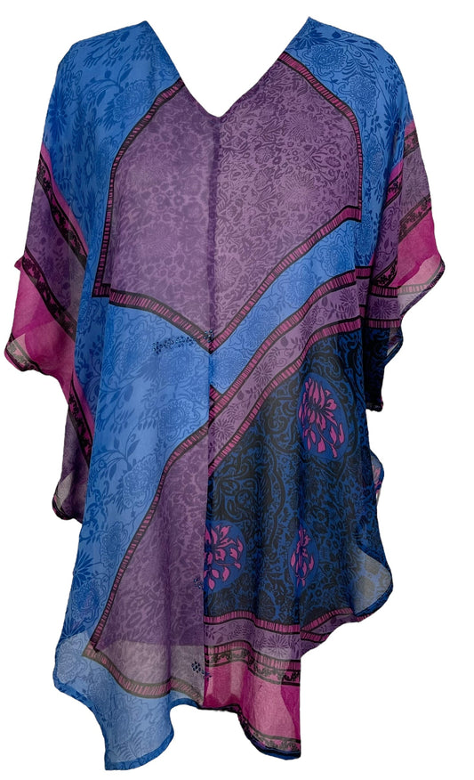 PRG7099 Sheer Avatar Pure Silk Waterfall Top - Velora Luxury Fashion