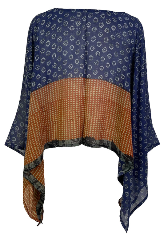 PRG7106 Sheer Avatar Pure Silk Capelet Poncho - Velora