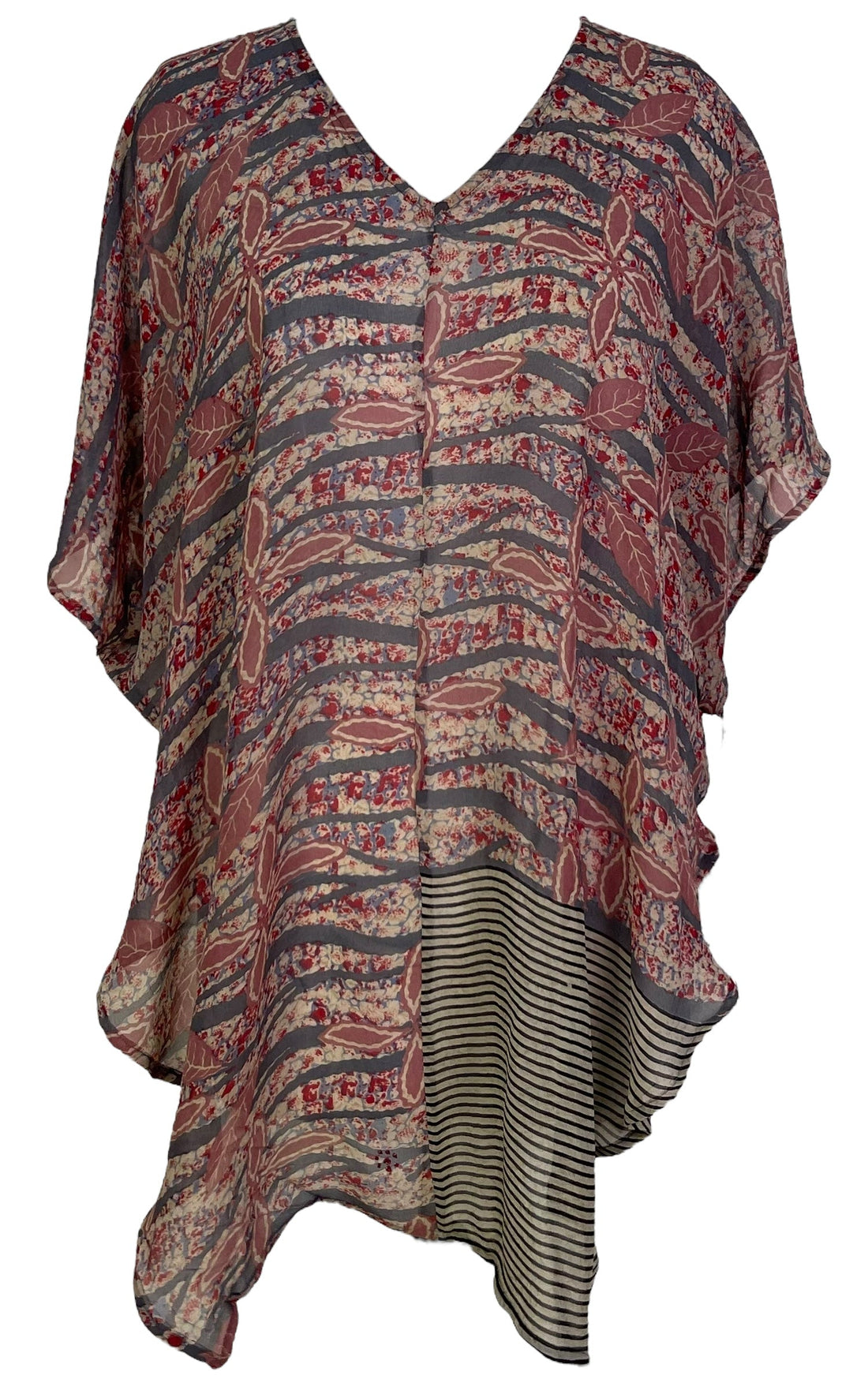 PRG7111 Sheer Avatar Pure Silk Waterfall Top - Velora Luxury Fashion