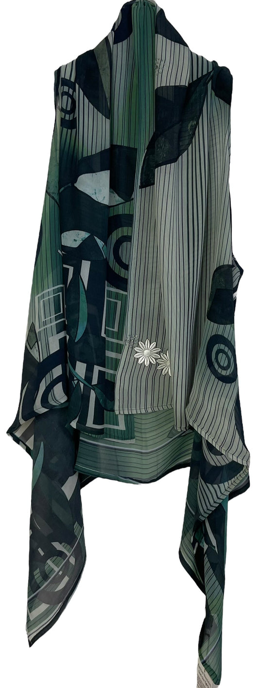 PRG7132 Sheer Avatar Pure Silk Versatile Vest - Velora Luxury Fashion