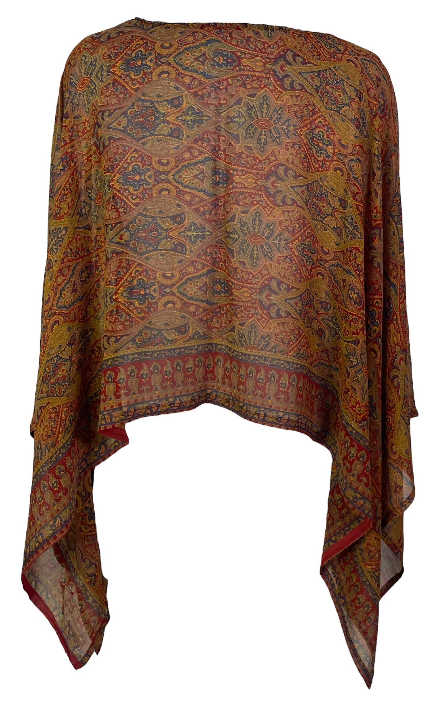 PRG7189 Sheer Avatar Pure Silk Capelet Poncho - Velora Luxury Fashion