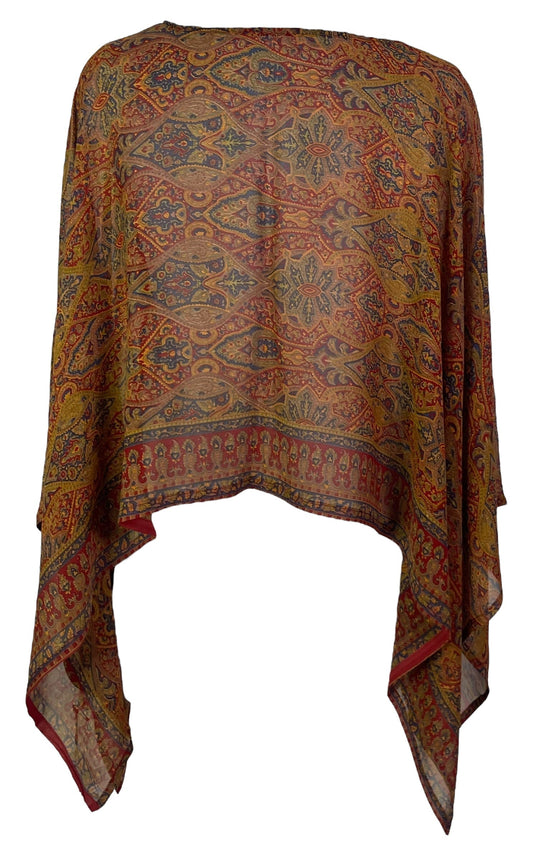 PRG7189 Sheer Avatar Pure Silk Capelet Poncho - Velora Luxury Fashion