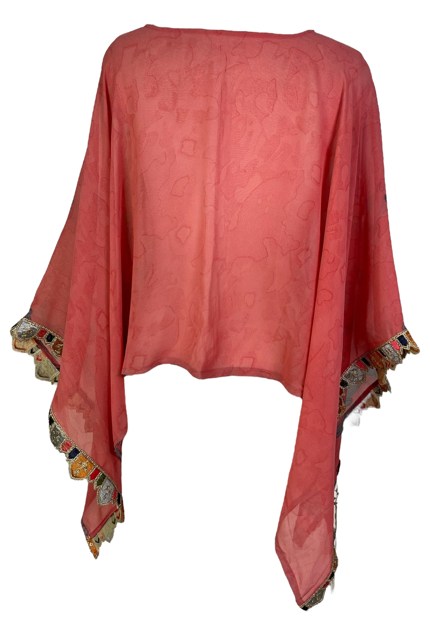 PRG7263 Sheer Avatar Pure Silk Capelet Poncho - Velora Luxury Fashion