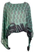 PRG7329 Sheer Avatar Pure Silk Kimono-Sleeved Top - Velora Luxury Fashion