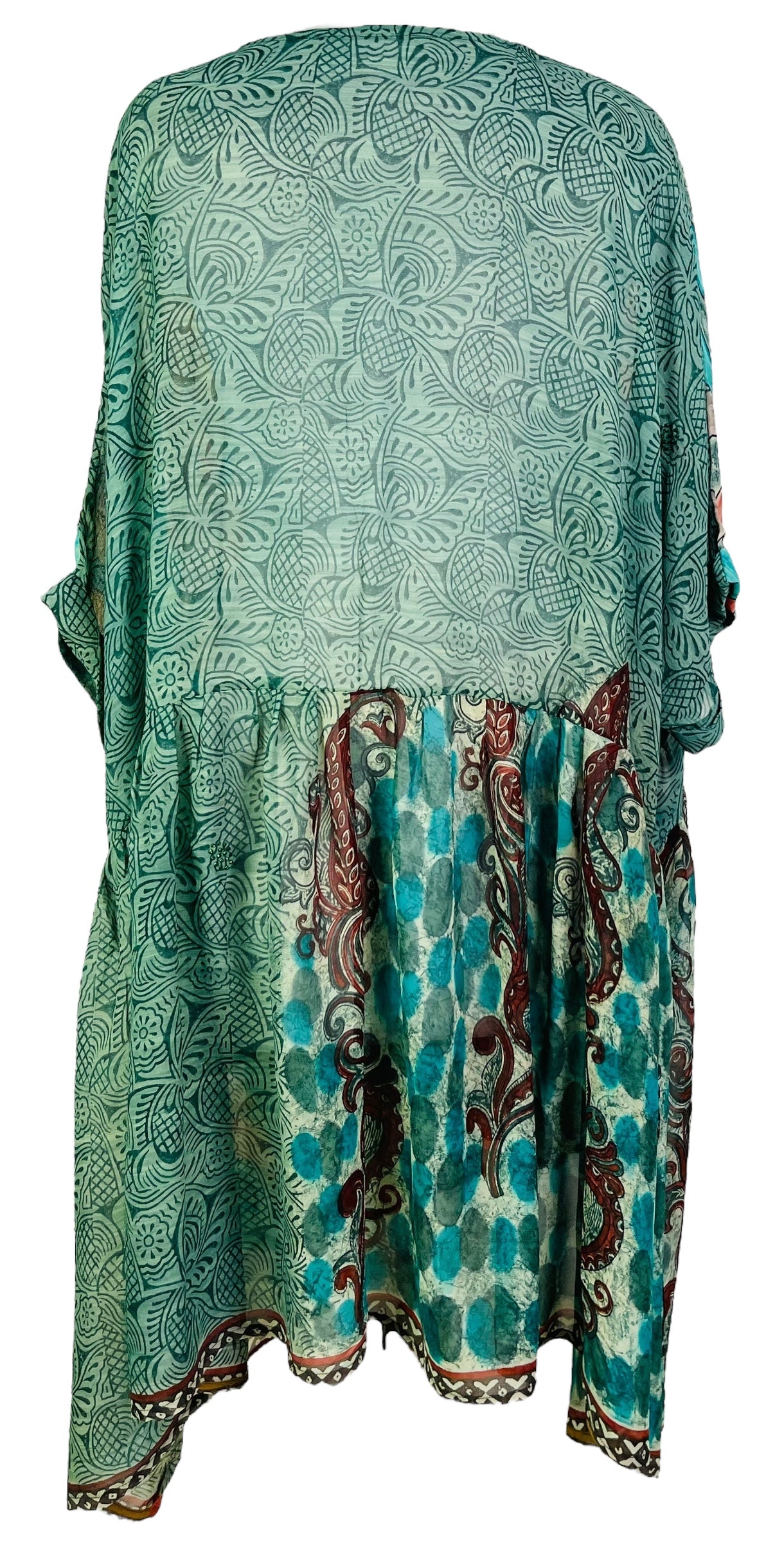PRG7428 Sheer Avatar Pure Silk Boxy Babydoll Dress - Velora Luxury Fashion