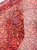 PRG7480 Sheer Avatar Pure Silk Short Kaftan Tunic without Slits - Velora Luxury Fashion