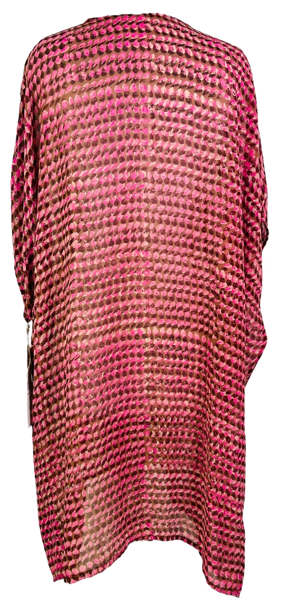 PRG7484 Sheer Avatar Pure Silk Midi Length Kaftan - Velora Luxury Fashion