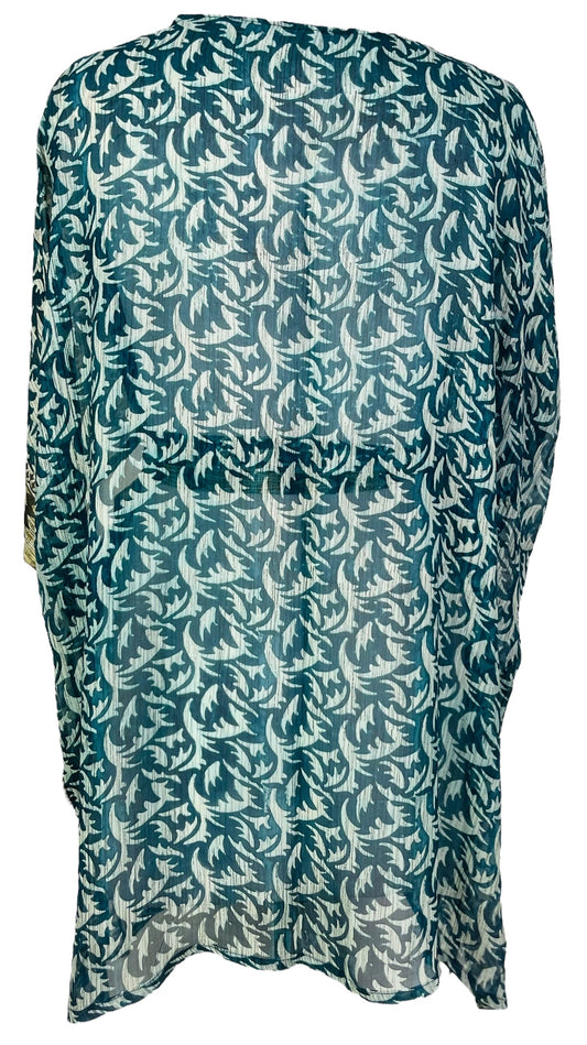 PRG7490 Sheer Avatar Pure Silk Kimono-Sleeved Jacket with Belt - Velora Luxury Fashion