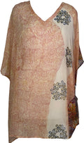 PRG7714 Sheer Avatar Pure Silk Short Kaftan Tunic with Slits - Velora Luxury Fashion