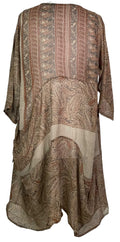 PRG7824 Sheer Avatar Pure Silk Sculptural Long Tunic Dress - Velora Luxury Fashion