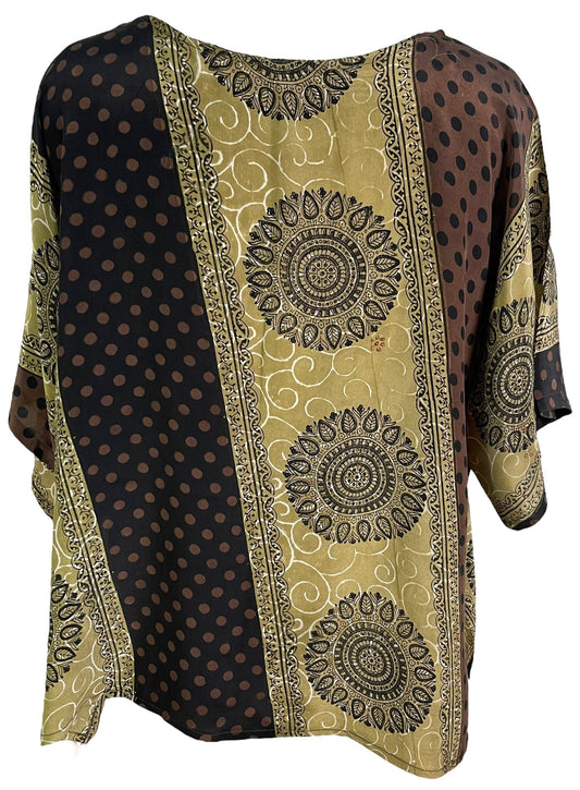 PRC6505 Avatar Pure Silk Side Slit Top - Velora