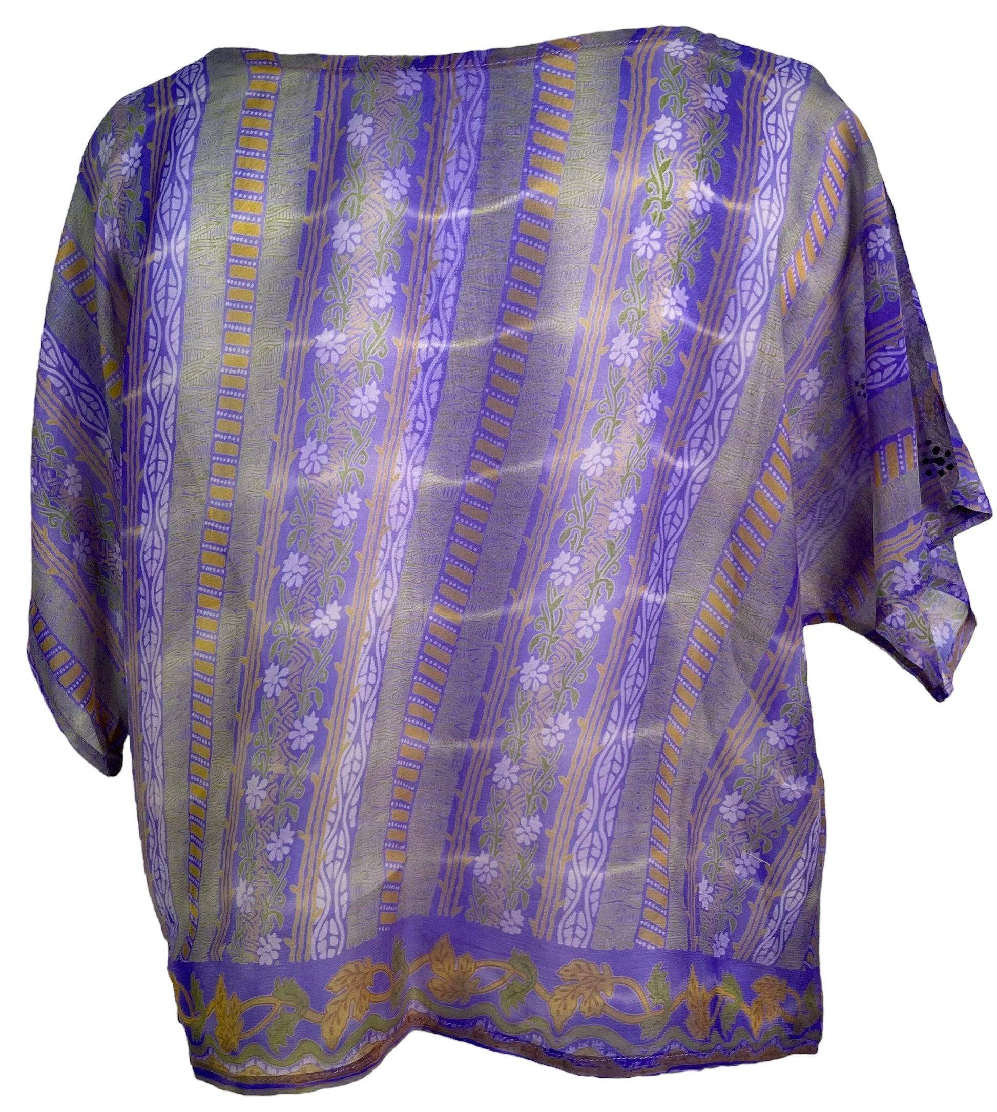 PCH6406 Very Sheer Chiffon Avatar Pure Silk Boxy Top - Velora
