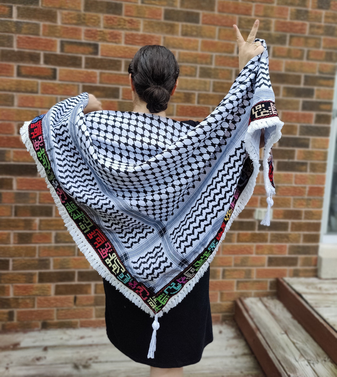 Palestinian Cities Kufiya (Keffiyeh) | Triangle Shawl - Velora Luxury Fashion