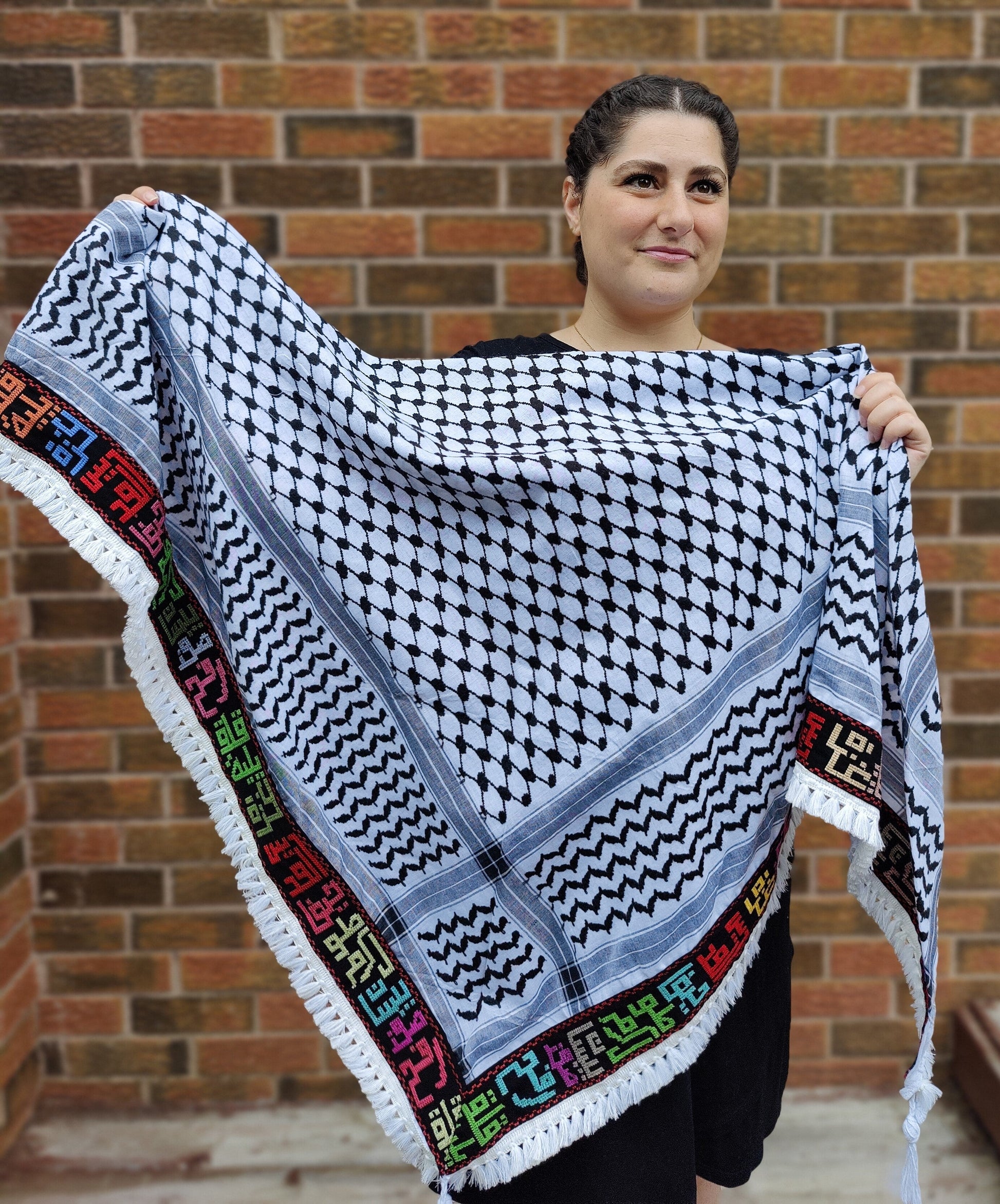 Palestinian Cities Kufiya (Keffiyeh) | Triangle Shawl - Velora Luxury Fashion