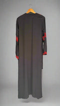 Palestinian Thobe Traditional Dress | Black with Red Tatreez Embroidery for Adults - Velora Luxury Fashion