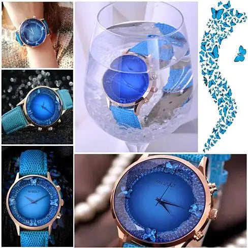 Papillon The Blue Butterflies Swarovski Australian Crystals Lux Watch - Velora Luxury Fashion