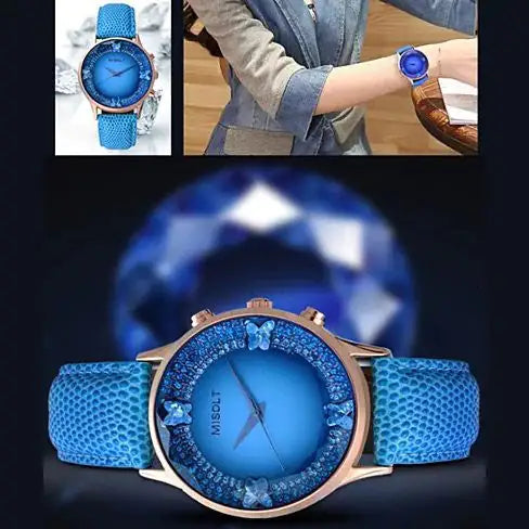 Papillon The Blue Butterflies Swarovski Australian Crystals Lux Watch - Velora Luxury Fashion